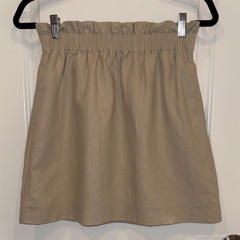 J. Crew Beige paperbag waist Mini Skirt size 2